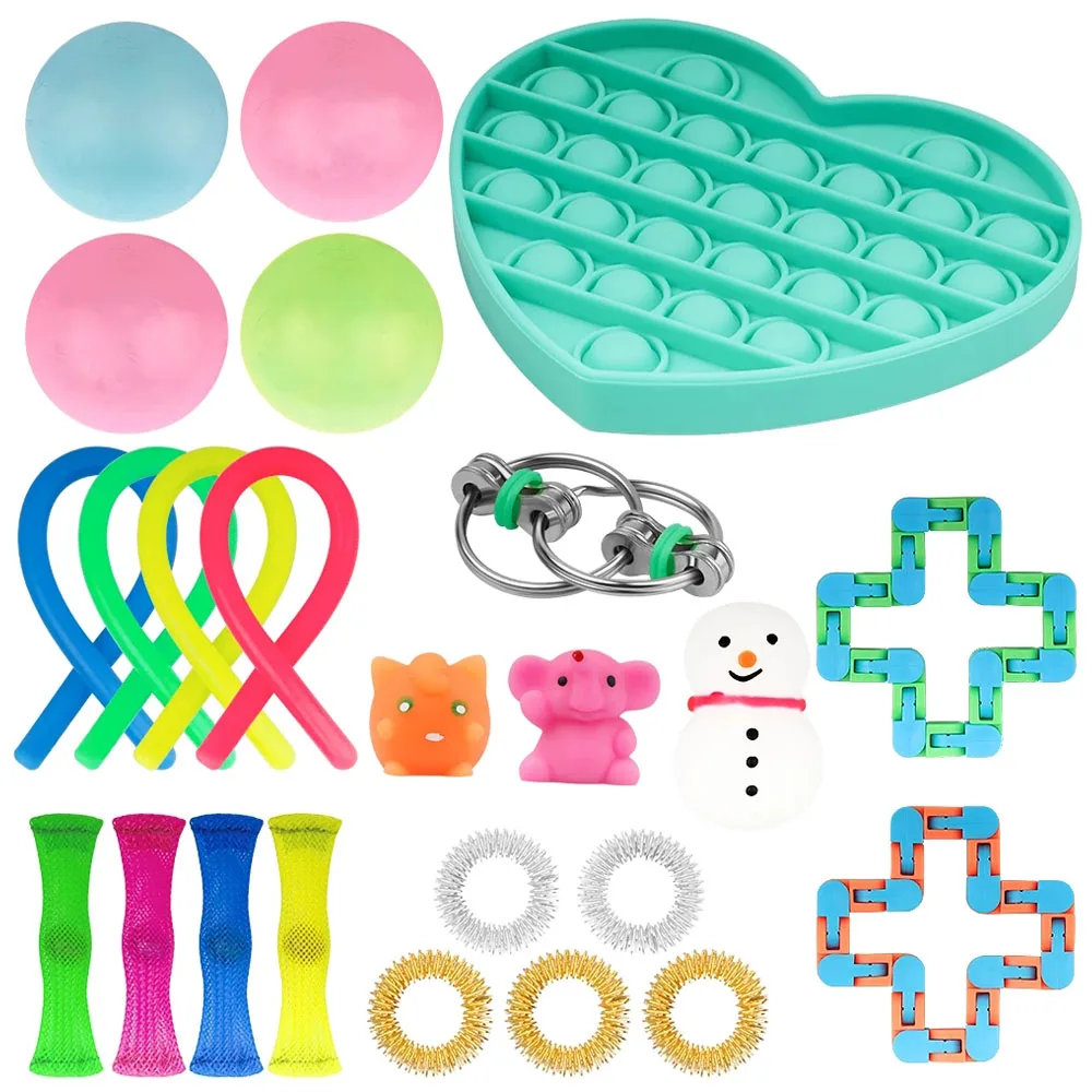 
Wholesale Eco-Friendly Scilicone Anti Stress Educational Fidget Toy Pack Box Packing Kids Sensory Fidget Toys Set 