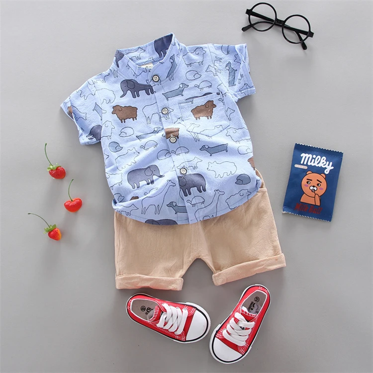 Multi style fashion sumer two piece kids boys clothing set baby boy 24 months infant baby boys clothing tops and shorts set