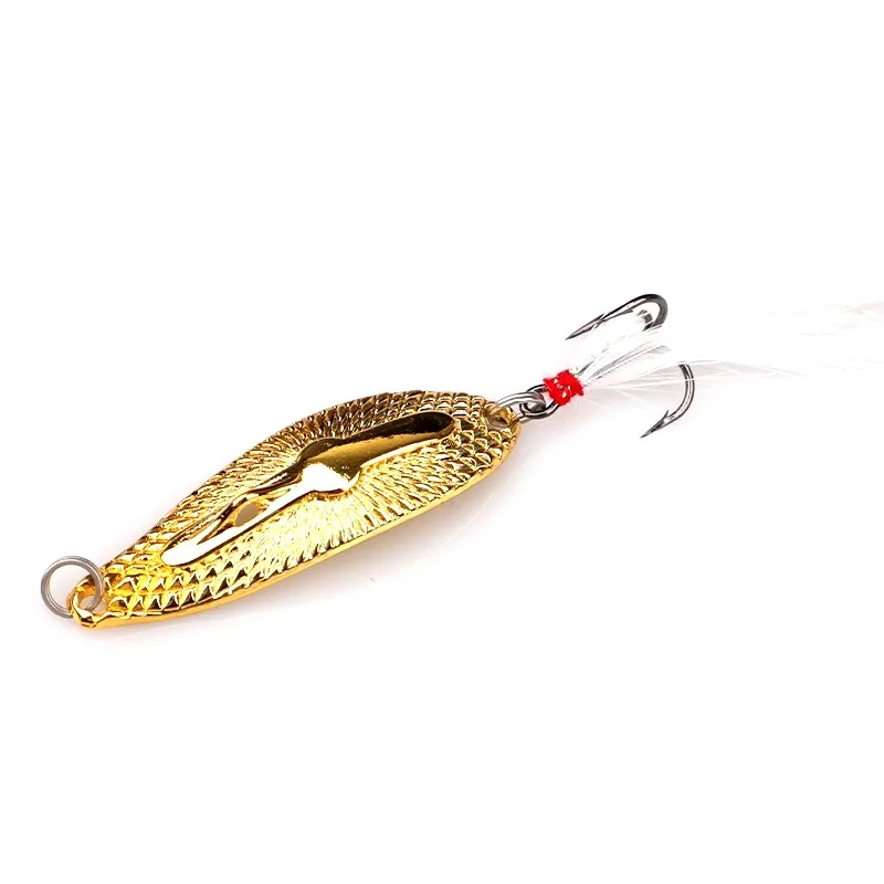 Fishing Sequins Feather Hooks Spoon Shaped Leeches Hard Fishing Lure