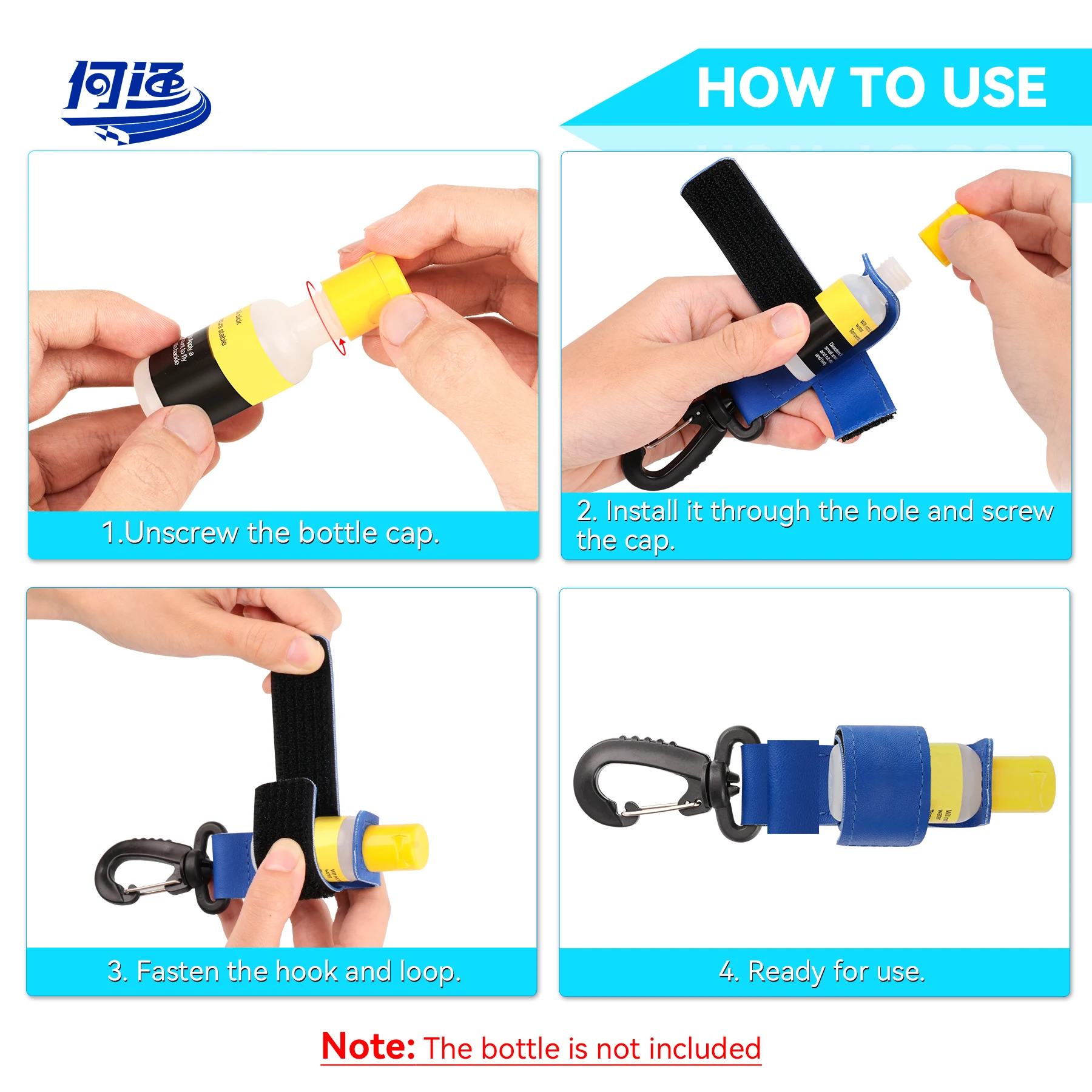 Portable Durable 15cm PU Leather Quick Clipwith Swivel BH1 Fly Fishing Floating Dry Caddy Bottle Holder Fly Fishing Accessories