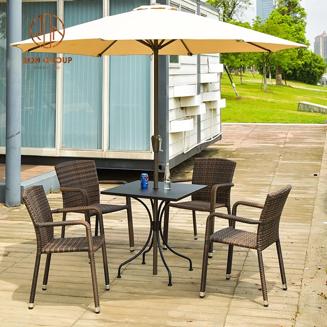 Factory Modern Coffee Shop Holiday Village Pool Garden Patio Dining Chain Catering Project Wicker Rattan Chair Outdoor Furniture