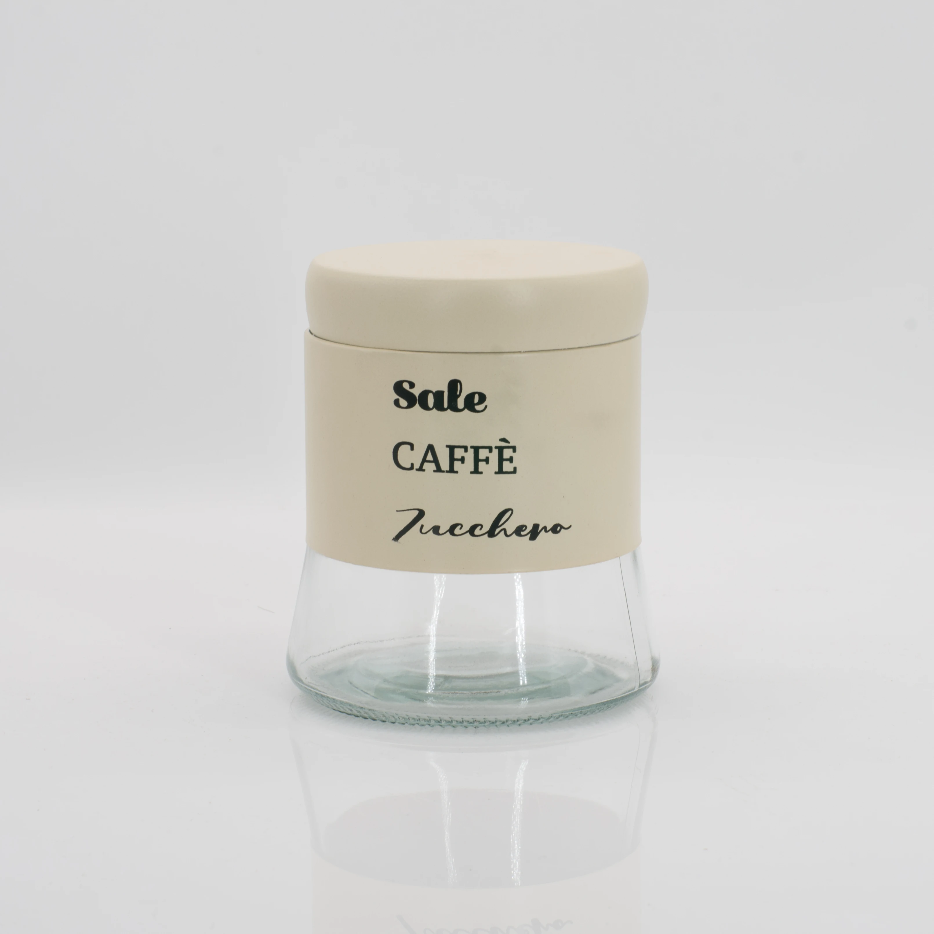 Wide Mouth Glass Jar Airtight Food Storage Container Coffee Tea  Sugar Stainless Steel Coated Jars Set