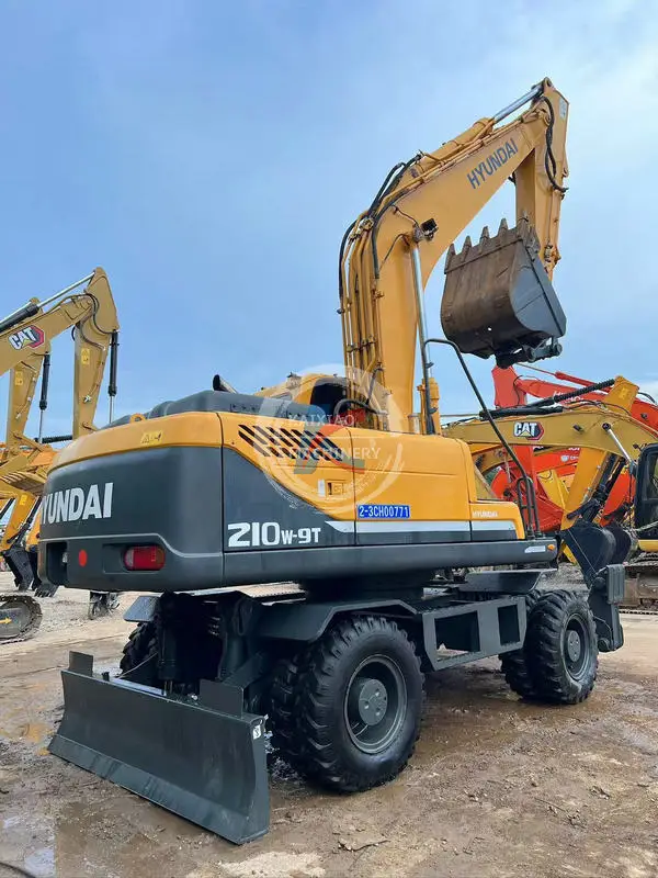 Hyundai 210W-9T used wheel excavator excavadora backhoe in stock secondhand hot sale original secondhand