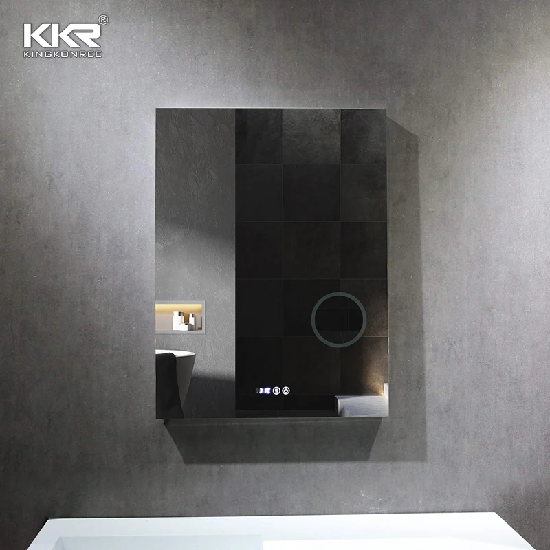 Customized Designs Wall Mounted Smart Led Light Mirror For Barber Shop Furniture Station Beauty Hair Salon Mirrors