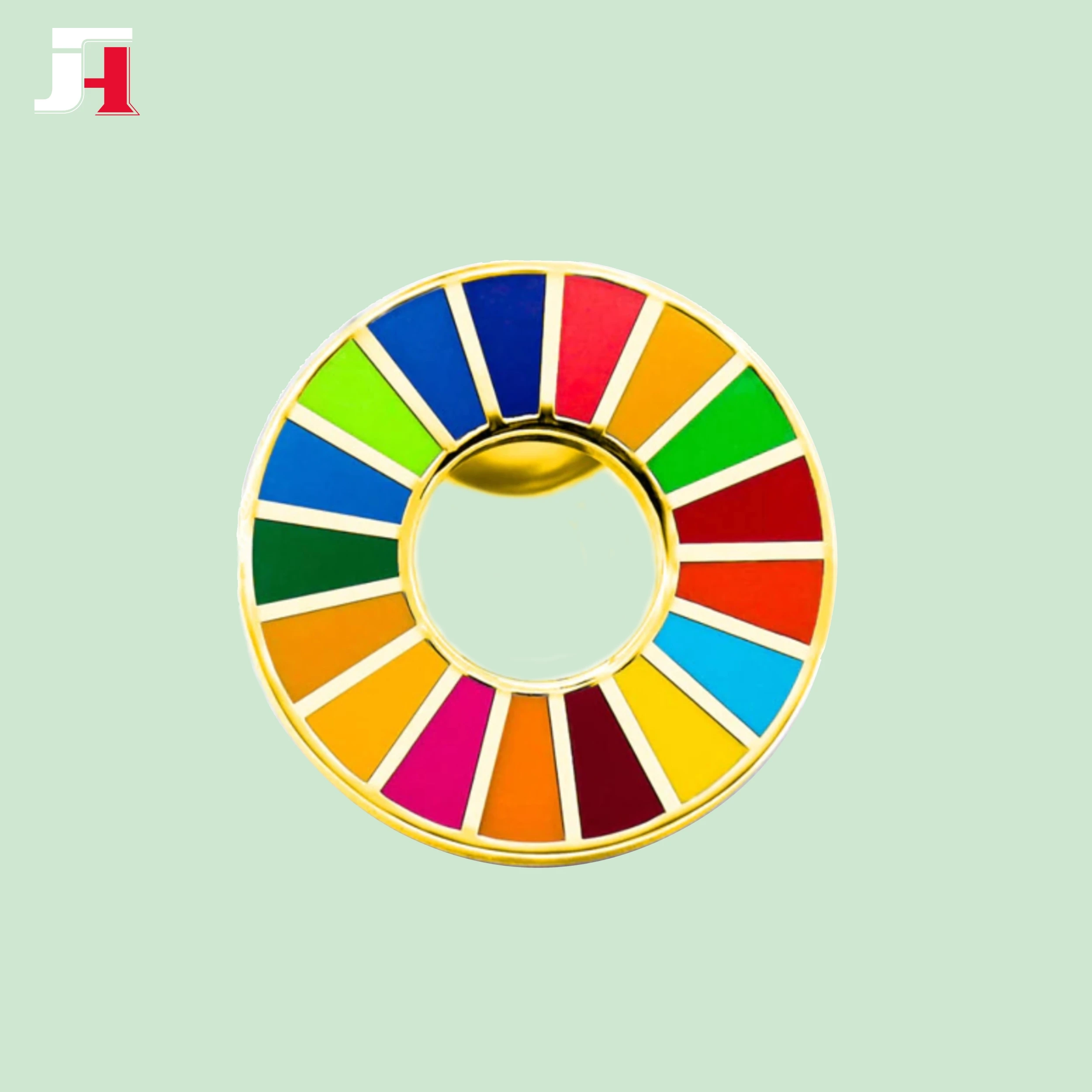 wholesale Soft enamel round SDGs Lapel Pins with butterfly clutch un sdg pin