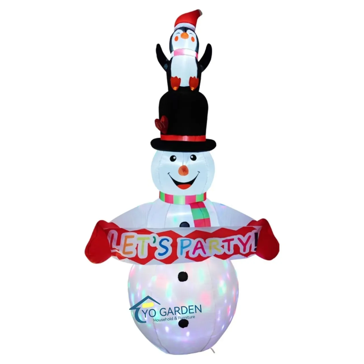 New Arrival Small Inflatable Snowman Christmas Outdoor Decorations With Rotating Light For Party Toy