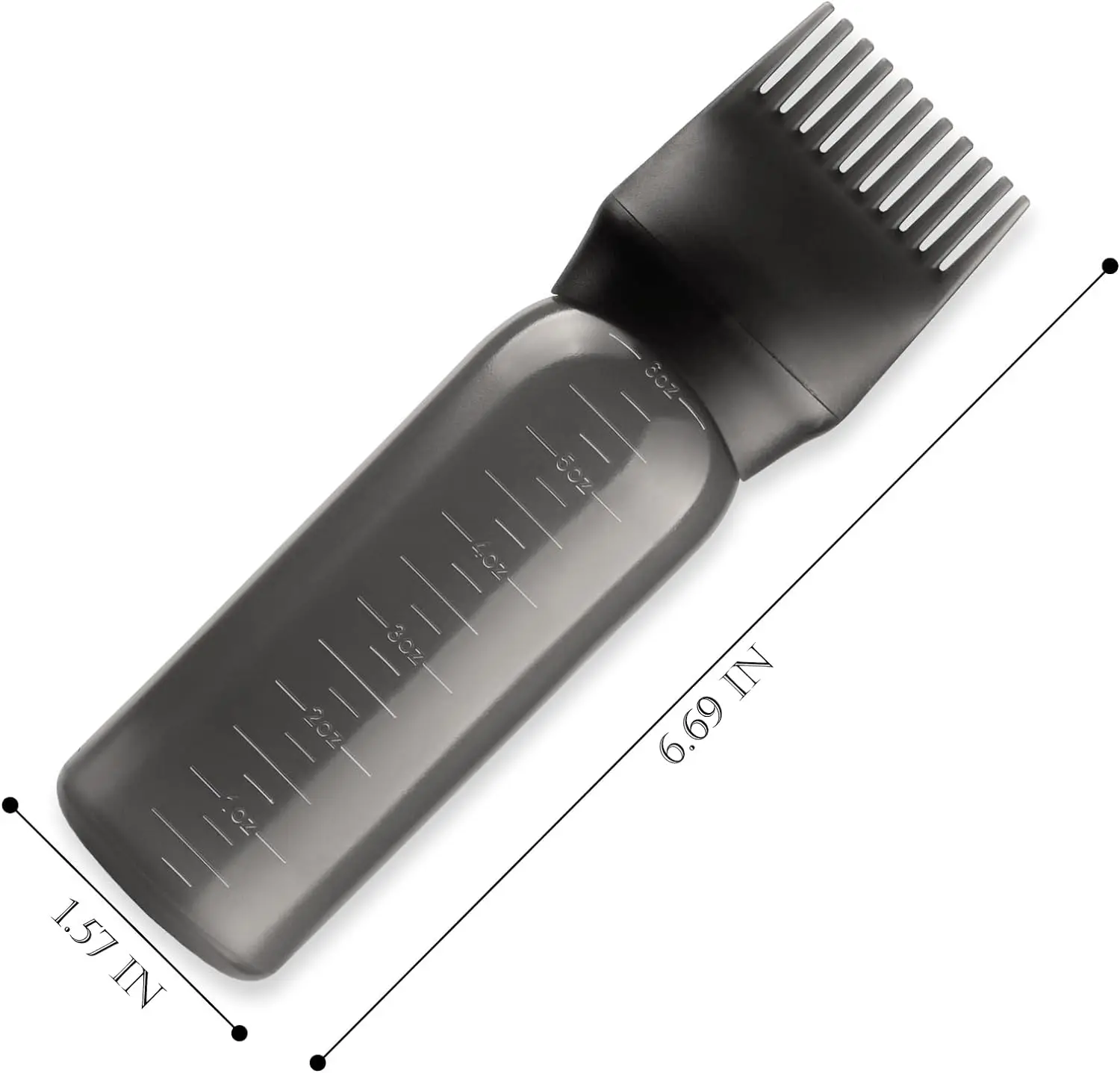 Custom Hair Oil Applicator Brush Hair Oil Bottle for Hair Root Comb Color Applicator Bottle 6 Ounce with Graduated Scale