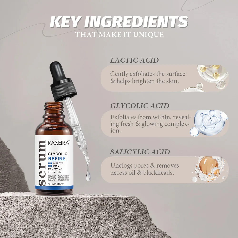 Private Label Chemical Remove Dark Spot Peel Serum for Face Glycolic Acid Serum