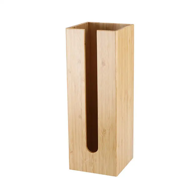 Bamboo Toilet Paper Holder Wooden Tissue Spare Organizer Vertical Bamboo Free-Standing Toilet Paper Compact Organizer