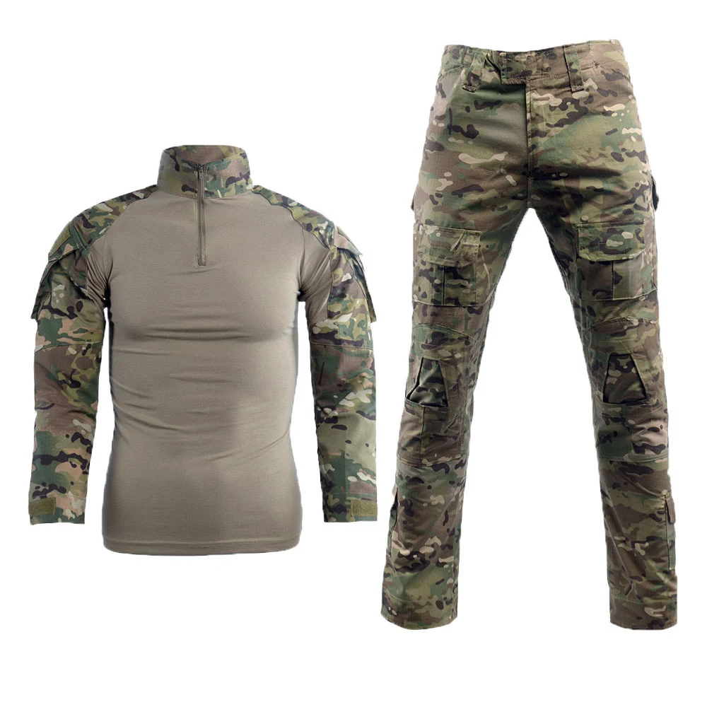 
Mens Army Combat Long Sleeve Crye Precision Tactical Suit G2 Uniform Ripstop Multicam Frog Suit 