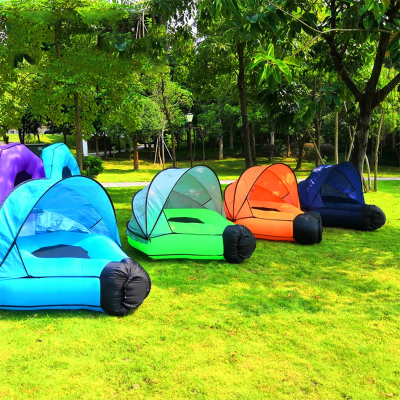 Best Selling Portable Beach Sun Shade Lazy Inflatable Lounger Chair Bed Air Sofa Couch for Outdoor