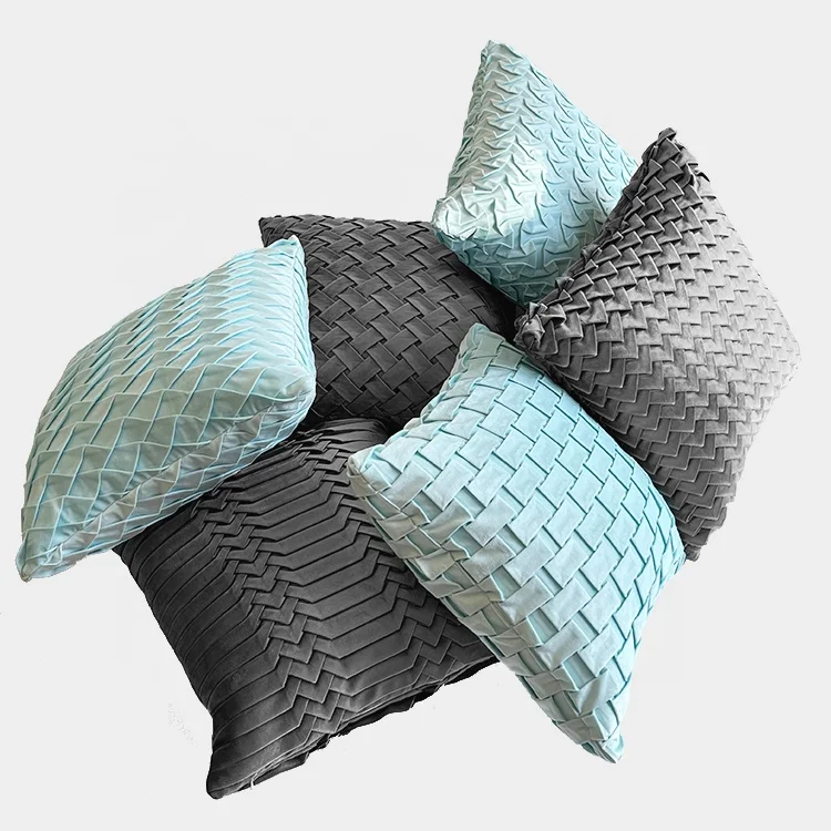 Wholesale solid color crumple velvet sofa seat luxury cushion pillow bed pillow for couch