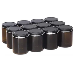 8oz 250ml clear blend glass wax candle jar with metal lid custom logo color