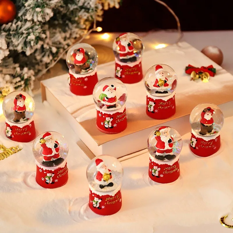 Whole box of Christmas light-up crystal ball wholesale Santa Claus snowman glass ball holiday gift