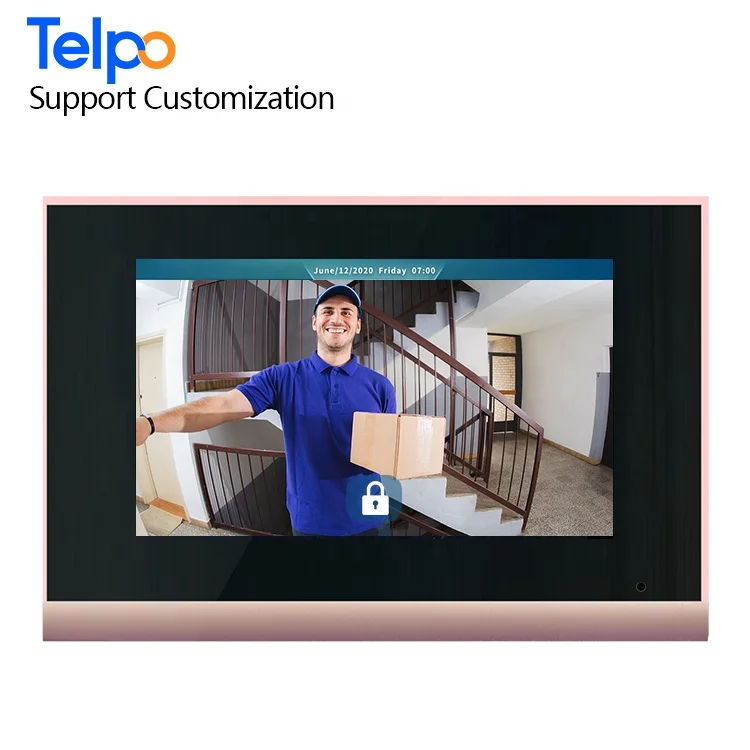 Домашний Интеллектуальный Ip-домофон Telpo, домашние мониторы 7 дюймов Tft Lcd, проводная видеодомофонная станция Tcp/Ip