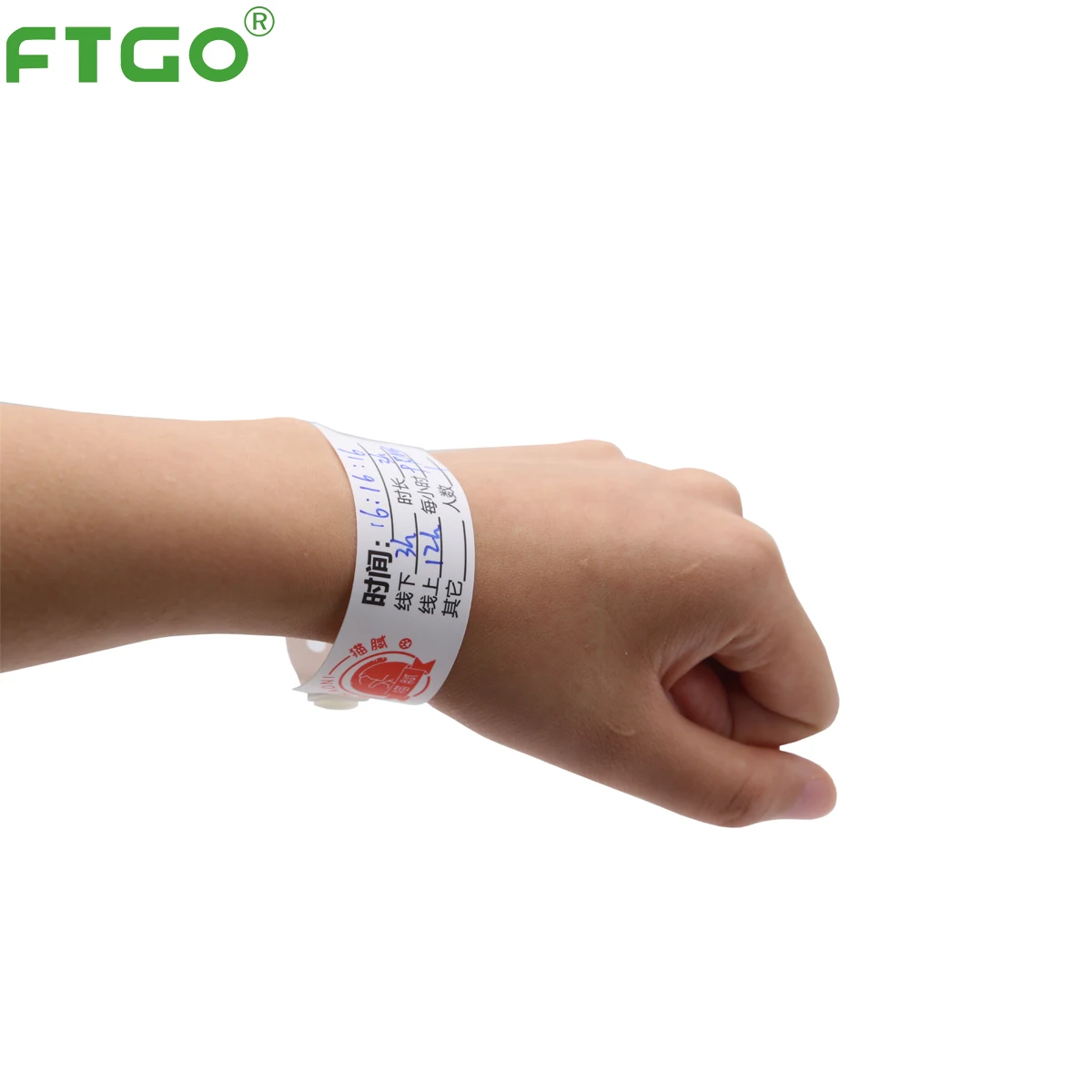 
FTGO entertainment wristbands for events odm one-time ticket thermal wristband 