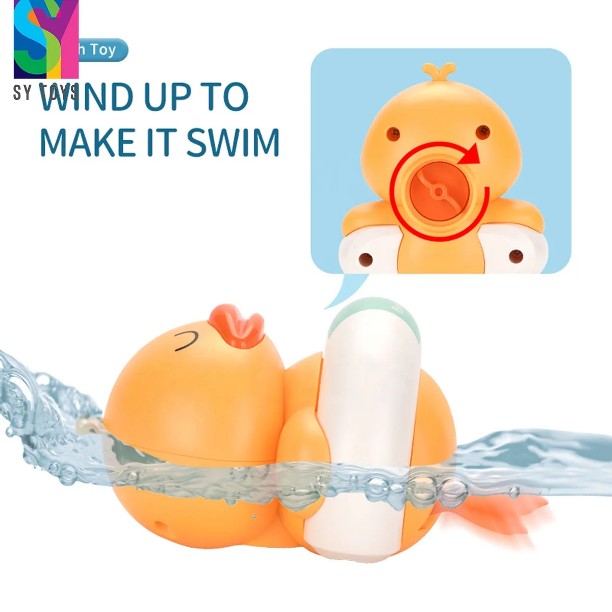SY Duck Bath Toys Wind up Diver Toy Swimming Floating Swim and Crawl Pool for