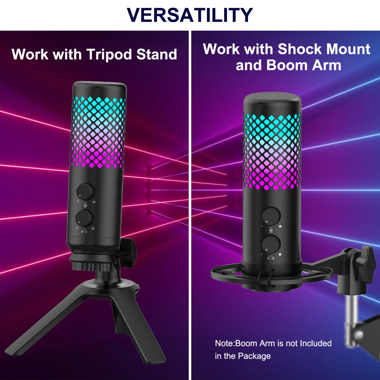 OEM Zimhome Consumer Electronics Cables & Commonly Used Accessories & Parts USB RGB Light Gaming Microphones for PS4 PS5 PC