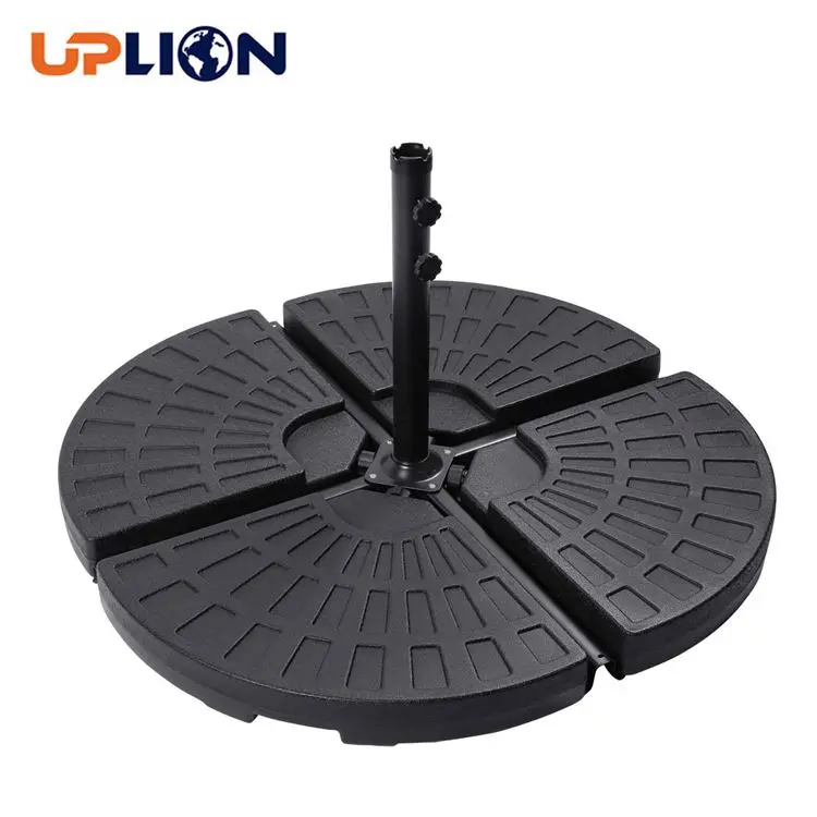 Uplion Fan Shape Plastic 4 Pieces Outdoor Umbrella Stand Water Or Sand Filled Base Cantilever Patio Umbrella Base