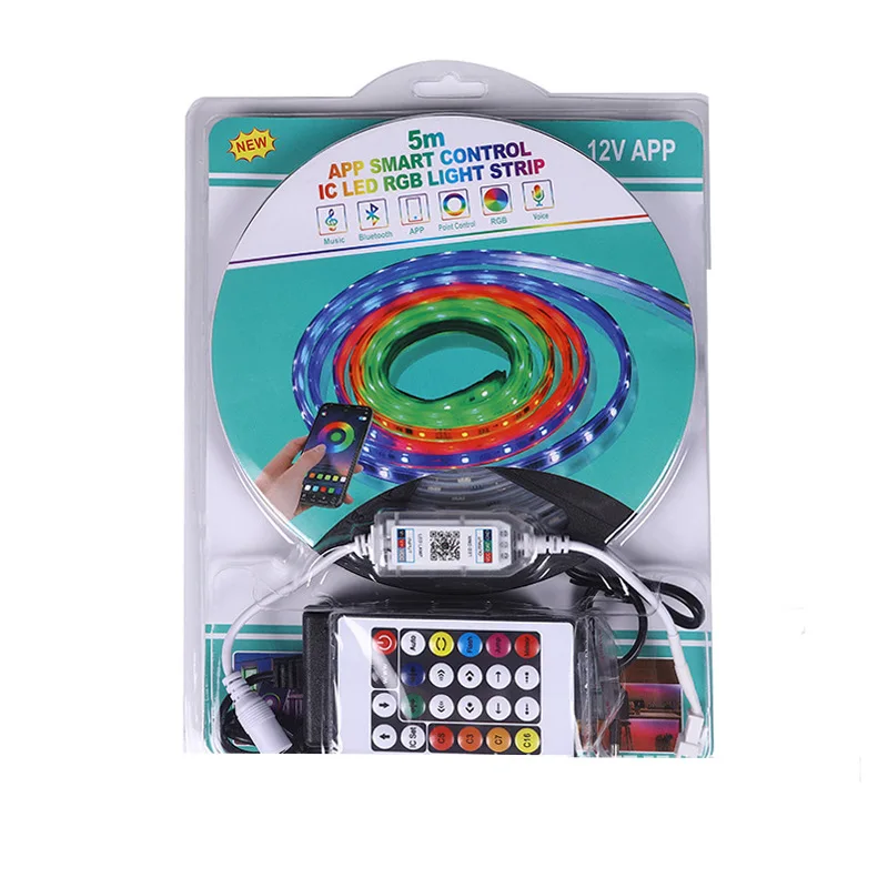 Смарт-приложение управления DC12V IP65 RGB синий зуб полный цвет 5 м набор светодиодных лент Рождественский водонепроницаемый свет