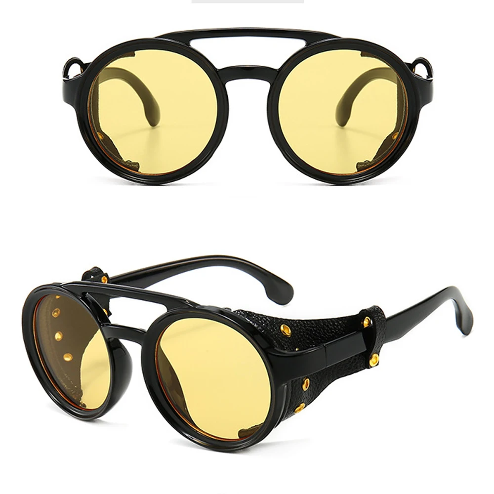 Custom logo Fashion Stylish UV400 Men Women Steam Punk Wind Proof Eyeglasses Designer Sunglasses