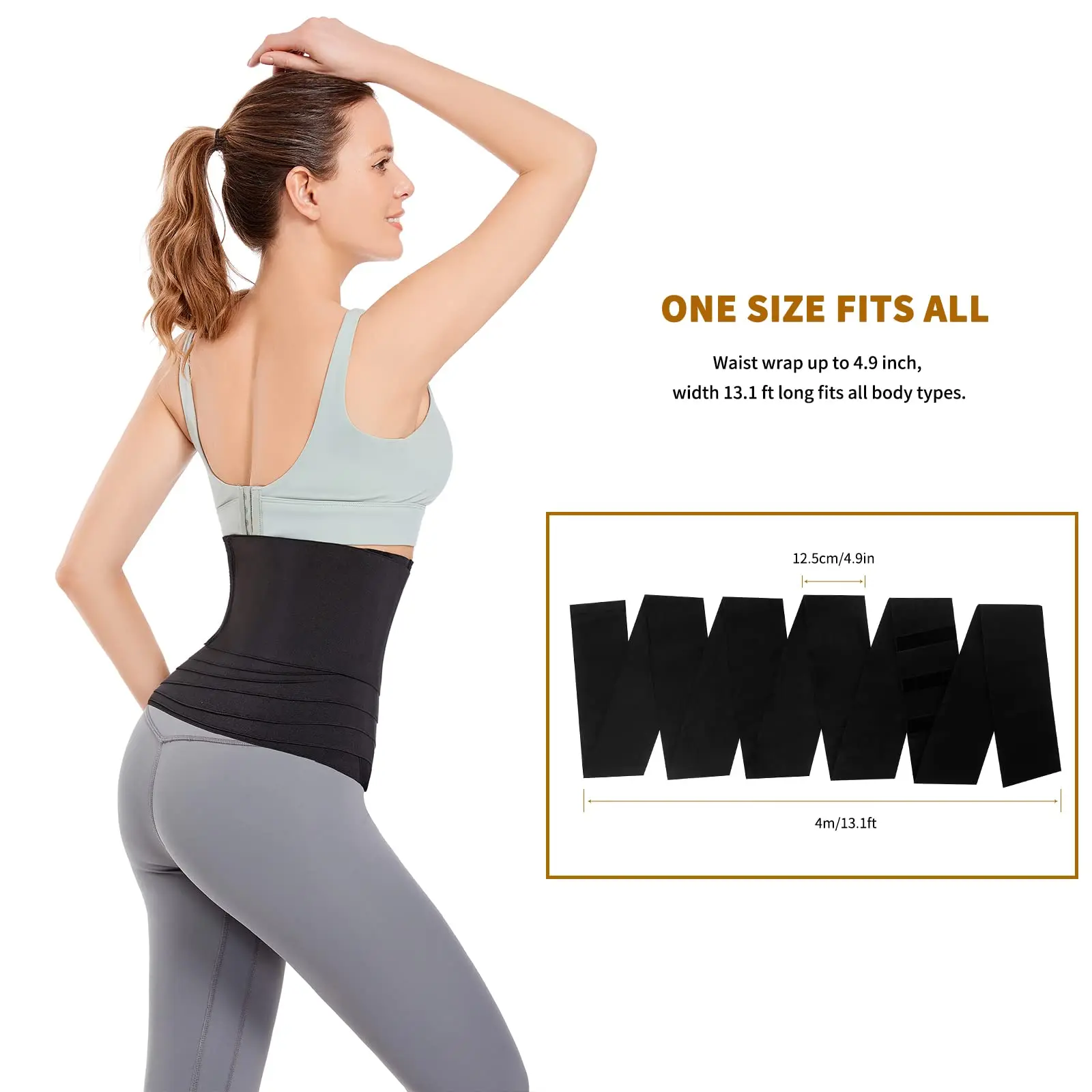 Waist Trainer For Women Plus Size  Band Waist Wrap for Stomach Body Wrap Bandage Tummy Wrap Waist Training