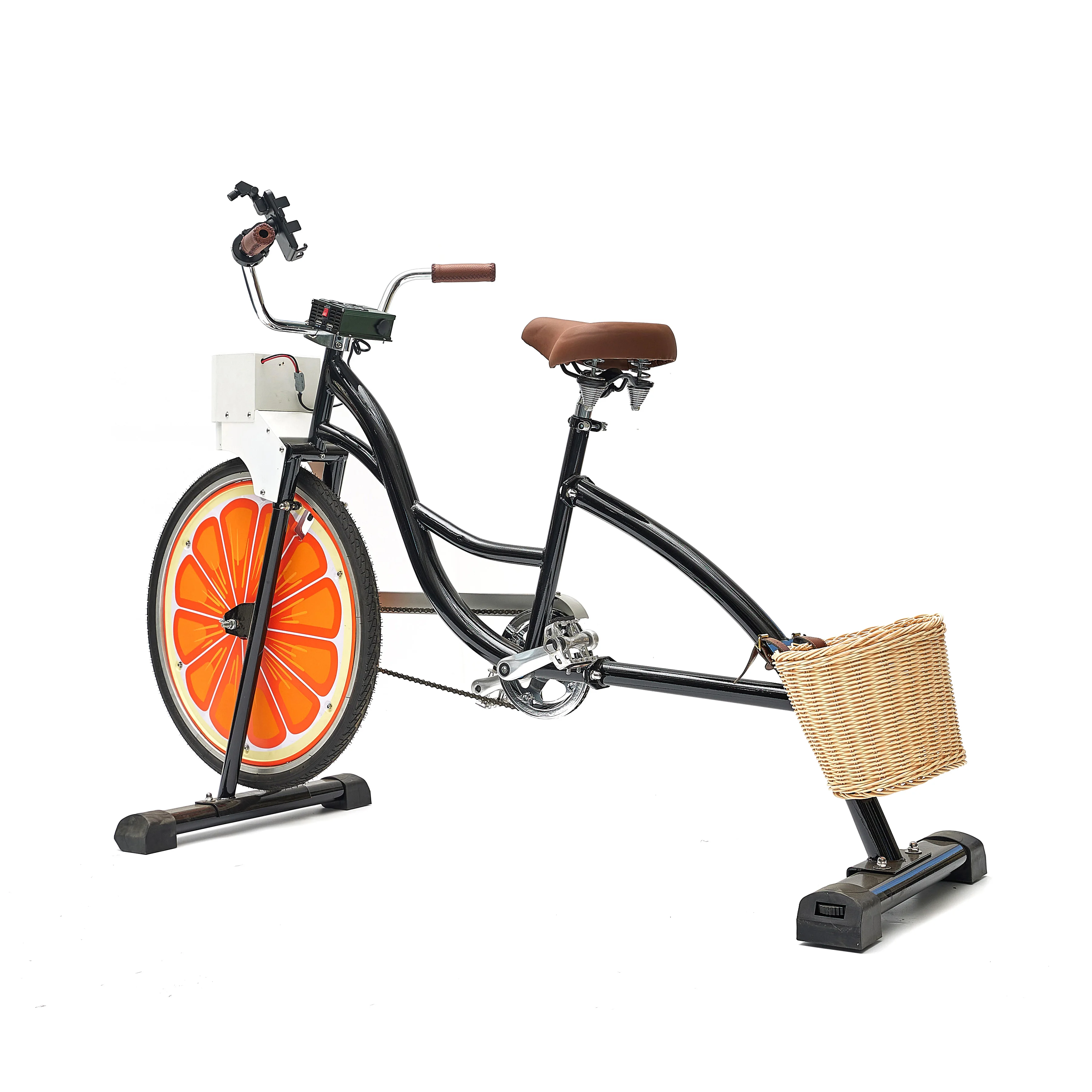 EXI hot selling 2024 bike advertisement foot pedal power generator hybrid cruiser bike for human powered amusement rides