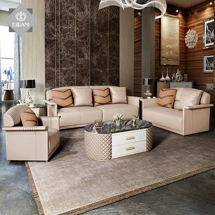 Rice White Livingroom Sofa Leather Armchairs Lounge European 2 Seater Lounge Set 100% Italy Modern Living Room Sofa Sofa Bed