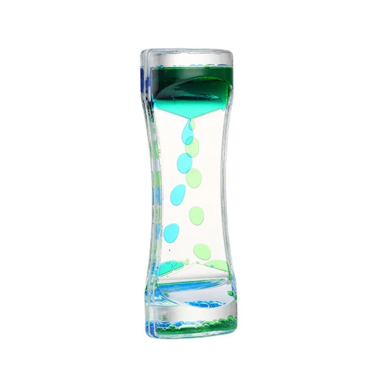 Wholesale Oil Glass Acrylic Hourglass Two-color Liquid Oil Leaking Decompression Crafts Creative Gift