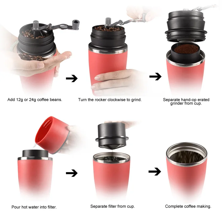 
Travel portable espresso coffee maker for indoor & outdoor using 1 Cup 