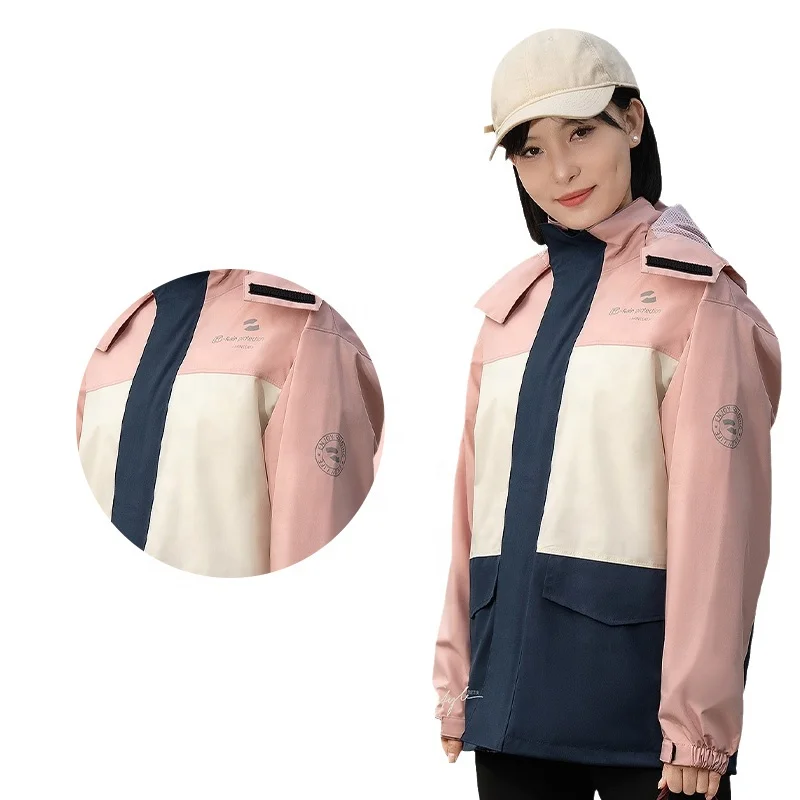Three-in-One Windproof Outdoor Travel Rain Suit Split rain coat for Fishing Hiking Polyester unisex raincoat