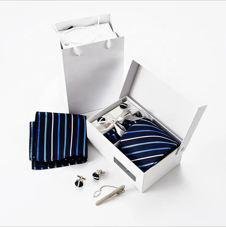 Manufacturer Custom Logo Tie Box Recycled Materials Necktie Gift Box Varnishing Embossing Handmade Stamping Accept Cardboard