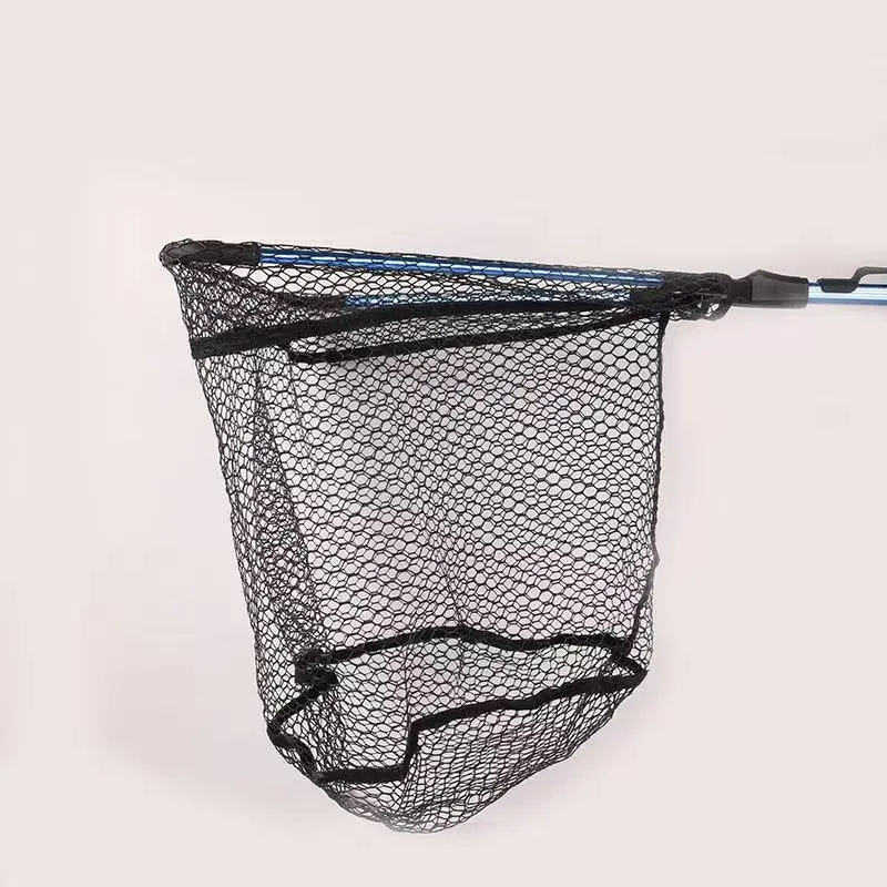 Wholesale Aluminum Folding large rubber coated mesh 2 sections telescopic collapsible freshwater saltwater fishing landing net