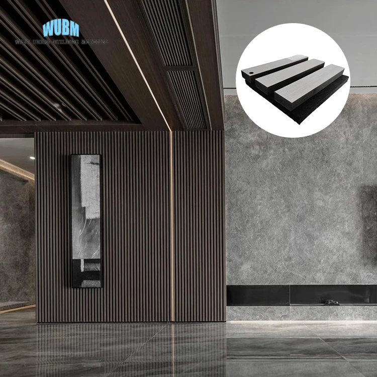 3D Wooden Slat Wall Panels Pure Natural Wood Sound Absorption Wall Board Soundproof Wall Panels