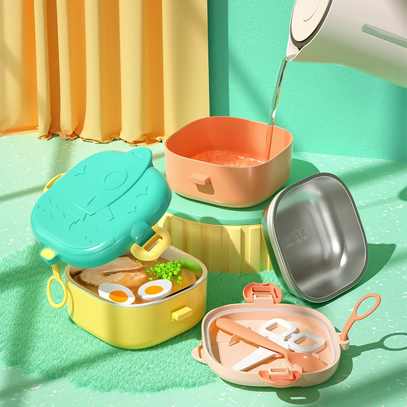 Wholesale New Multifunction Baby Grinding Insulated Bowl 3 In 1 Kids Baby Feeding Food Warmer Bowl Spoon Set With Spoon Lid