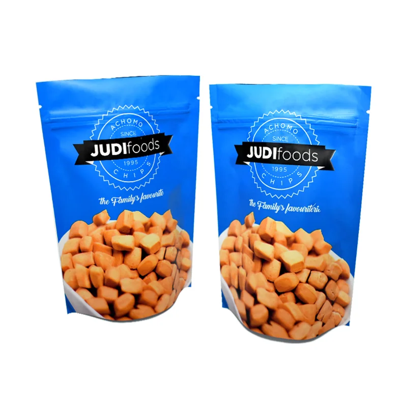 Custom Printed Quad Side Seal Gusset Zipper Lock PE Plastic Wood Ear with Window for Food Packaging Stand up Ziplock Bags QC M&P