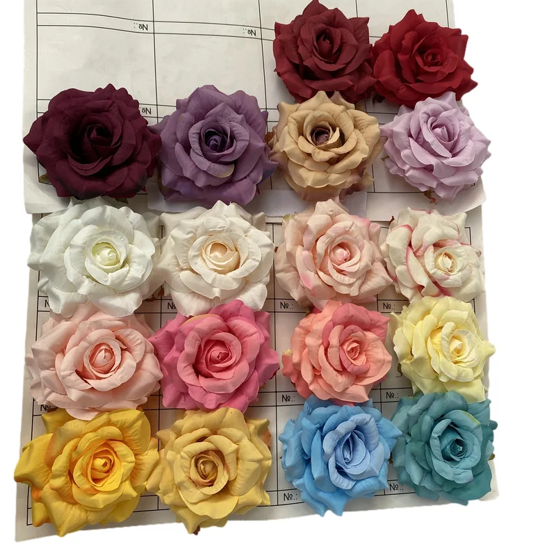 FC2504  flower head for wall silk artificial  red flower head bulk for wedding decoration