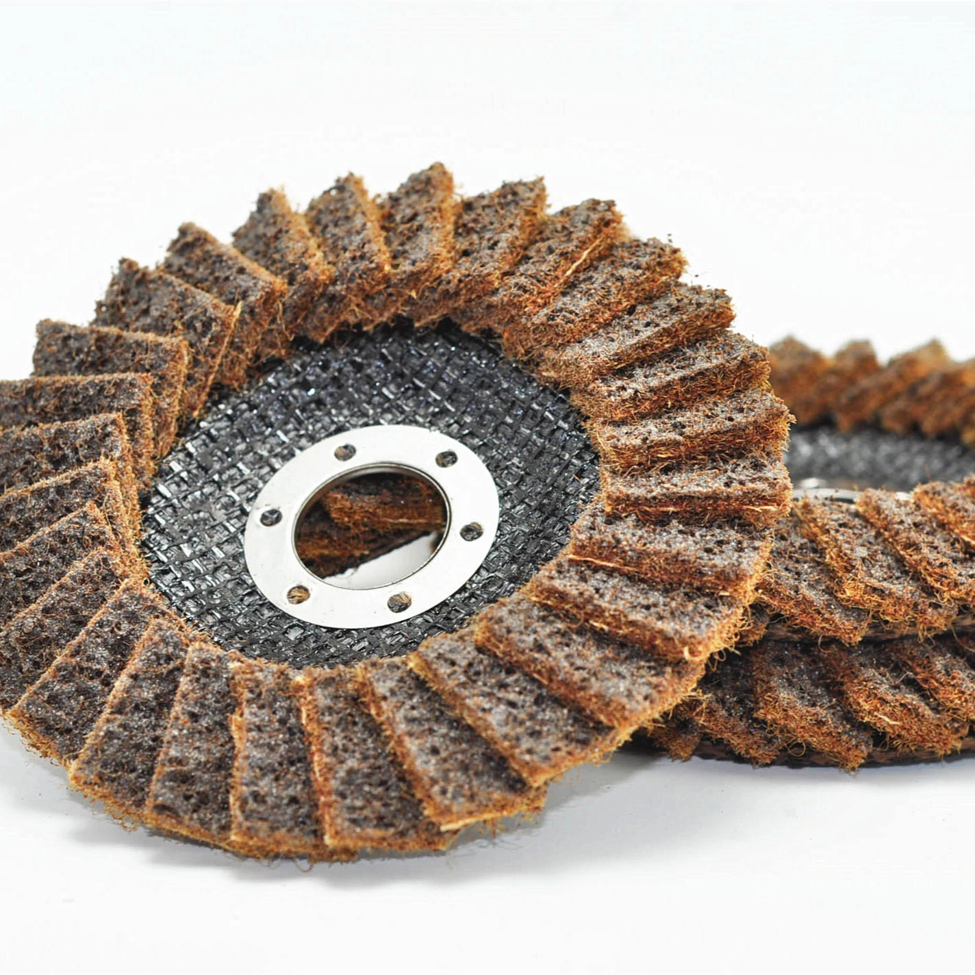 Nylon Fiber Flap Disc 115mm Scouring Pad Buffing Wheel for Angle Grinder Clean & Remove Paint Coating Rust and Oxidation