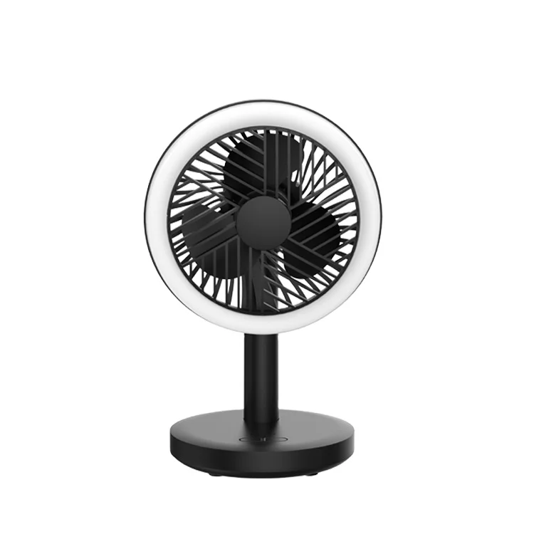 5V Micro USB charge mini portable cordless charging fan with ring light