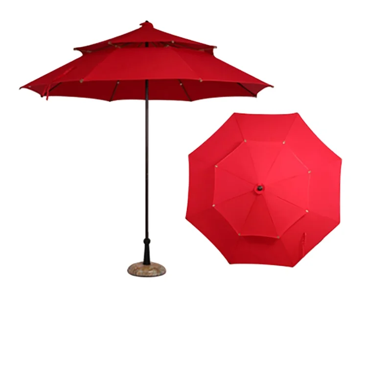 High quality 10 years experience Sun and rain 8 steel ribs garden umbrella for outdoor use
