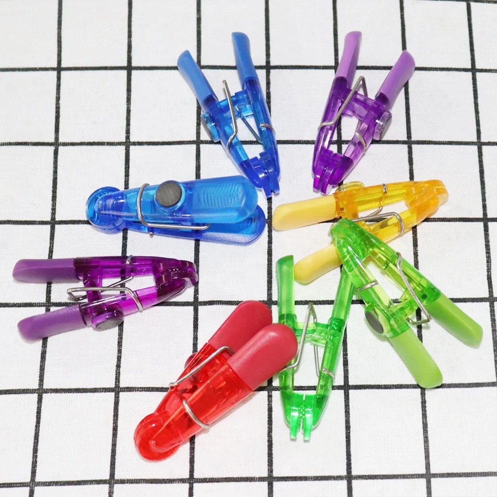 
Wholesale 2019 Hot Selling Plastic Office School Magnetic Clips Set 7 Colors 