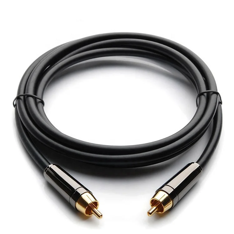 
Premium metallic audio cable rca plug to rca plug audio & video speaker cable 