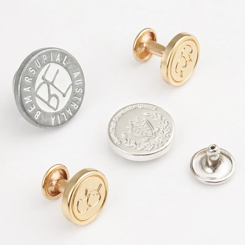 Bag Accessories Metal Logo Design Custom Brand Name Logo Metal Label Tag Small Metal Logo for Handbag Round