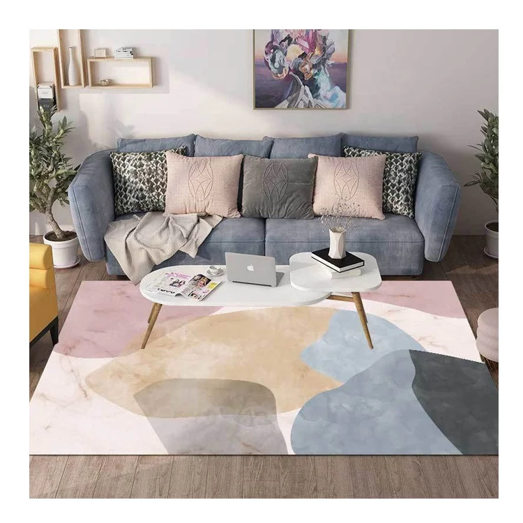 Modern Printed 100% Polyester Area Carpet Heat Transfer Soft Home Decoration Rugs Carpet For Living Room