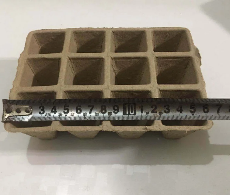 Factory supply Biodegradable 12 cells Paper Pulp Peat tray Seed Starter Nursery paper Trays for wholesales