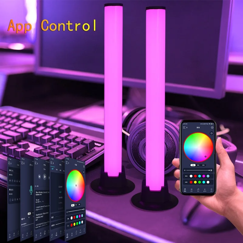 Hot Selling 2 Pack APP Control Smart RGB Light Bar Rhythm Recognition Music Light Ambient Light For TV