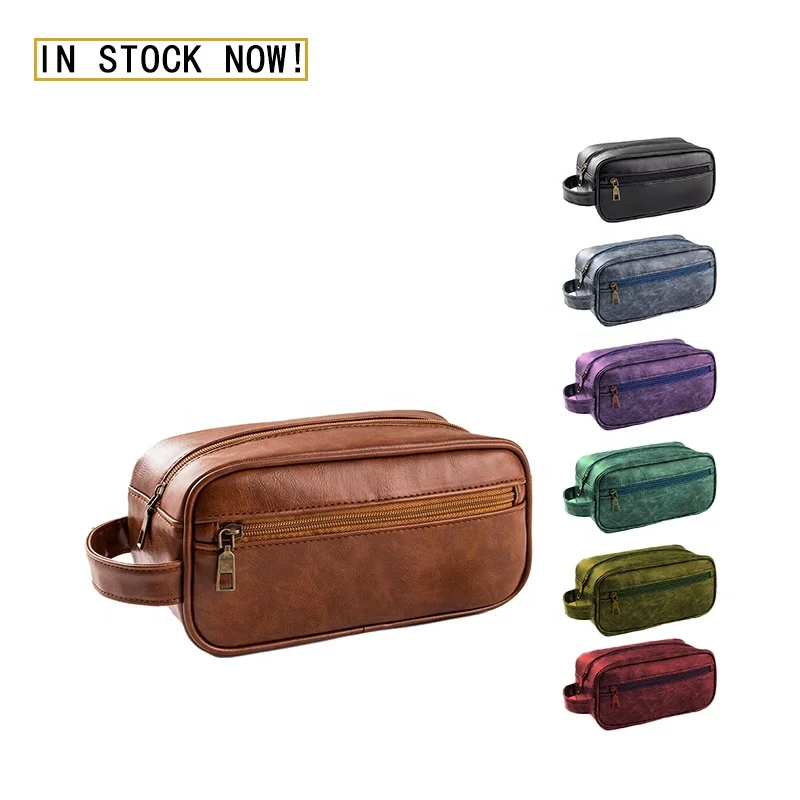 Sympathybag Custom Logo Hanging Pu leather Portable Large Travel Make up Cosmetic Bag