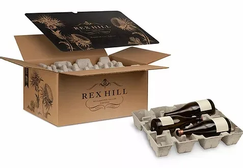 Disposable Paper Pulp 2 Wine Bottle Protective Package Molded Pulp Paper Packaging Wine Shipper boxes