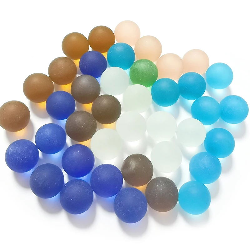 Custom Frosted Colored Glass Marbles Clear colored solid crystal glass balls