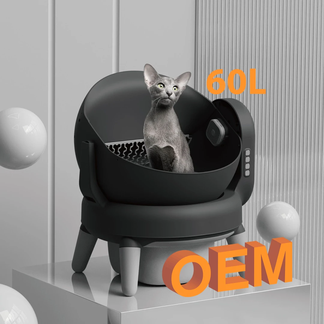 OEM/ODM customized automatic cat litter box open 60L large capacity intelligent self-cleaning cat litter box pet products